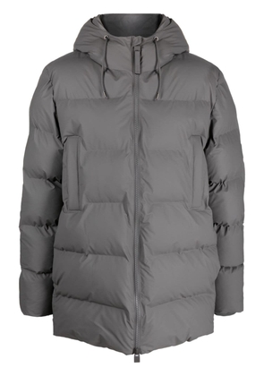 Rains logo-patch hooded padded jacket - Grey