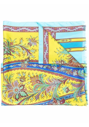 ETRO paisley-pattern silk scarf - Yellow