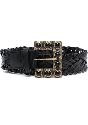 ETRO interwoven leather buckle belt - Black