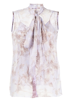 ERDEM floral-print silk blouse - Purple