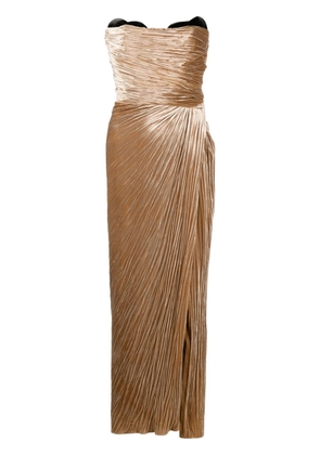Maria Lucia Hohan Janette plissé strapless dress - Brown