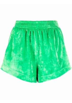 STYLAND high-waisted velvet shorts - Green