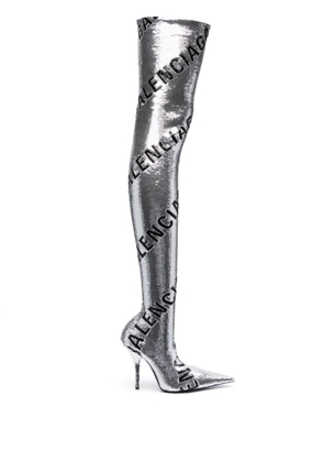 Balenciaga Knife 110mm thigh-length boots - Silver