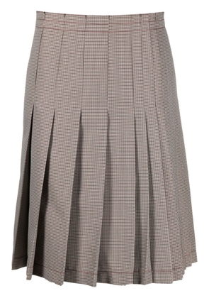 Marni check-print pleated midi skirt - Neutrals