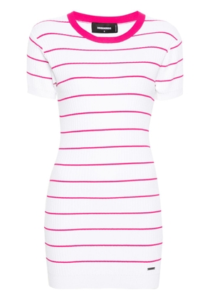 Dsquared2 striped knitted dress - White