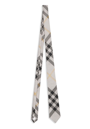 Burberry checkered silk tie - Grey