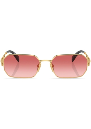 Prada Eyewear triangle-logo rectangular sunglasses - Gold
