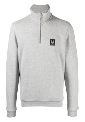 Belstaff logo-patch stand-collar sweatshirt - Grey