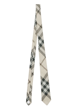 Burberry checkered silk tie - Neutrals