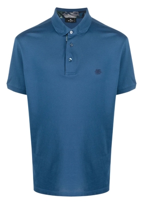 ETRO logo-embroidered cotton polo shirt - Blue
