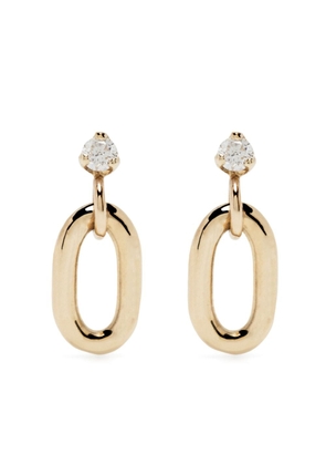Zoë Chicco 14kt yellow gold oval diamond hoop earrings