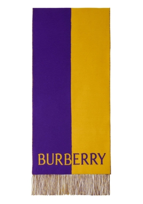Burberry Equestrian Knight wool-cashmere scarf - Purple