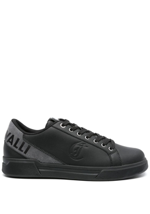 Just Cavalli logo-embossed leather sneakers - Black