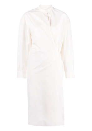 LEMAIRE twist-detail midi shirtdress - White