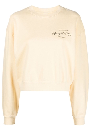 Sporty & Rich logo-print cotton sweatshirt - Yellow