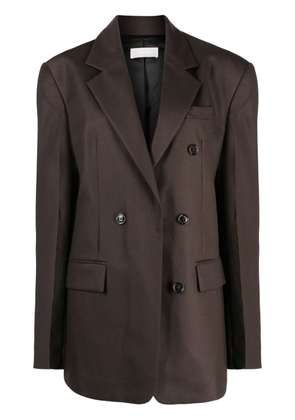 System notched-lapels wool blazer - Brown