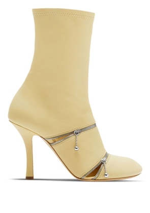 Burberry zipped mid-calf leather boots - Neutrals