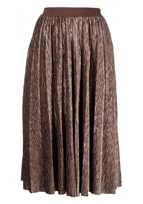 tout a coup metallic chevron-knit midi skirt - Brown