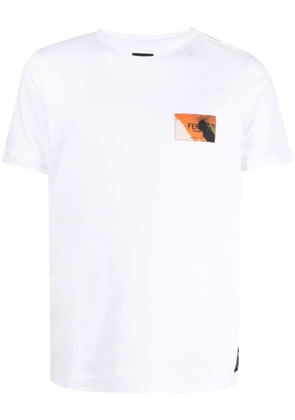 FENDI logo-patch cotton T-shirt - White