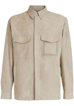 ETRO suede safari shirt jacket - Neutrals