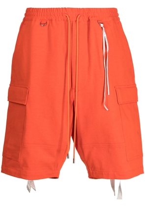 Mastermind World skull-embroidered cargo shorts - Orange