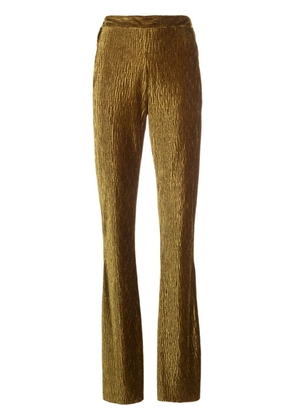 Forte Forte high-waist kick-flare velvet trousers - Gold
