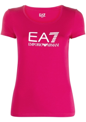 Ea7 Emporio Armani logo-print cotton T-shirt - Pink