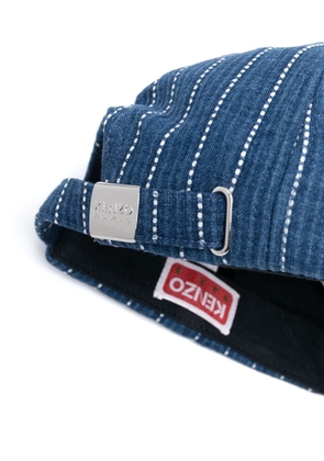 Kenzo logo-patch denim baseball cap - Blue