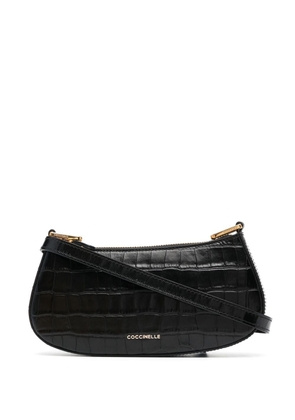 Coccinelle croc-effect shoulder bag - Black
