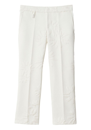 Burberry embroidered straight-leg trousers - Neutrals