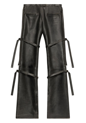 Courrèges buckled leather straight-leg trousers - Black