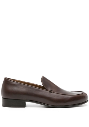 The Row Flynn leather loafers - Brown