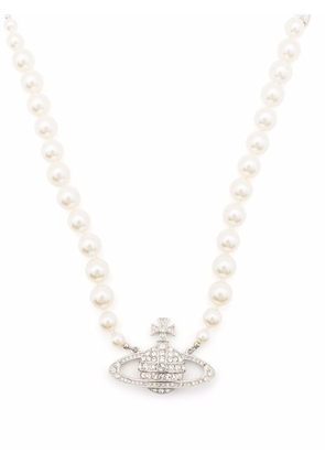 Vivienne Westwood Imogene crystal-orb pearl necklace - Silver