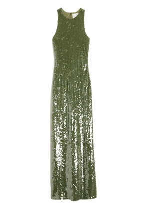 AMI Paris sequin-embellished silk gown - Green