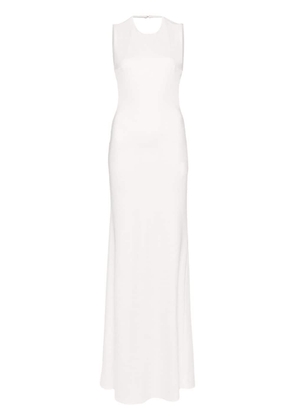 Elisabetta Franchi logo-plaque maxi dress - White