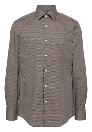 BOSS geometric-print cotton shirt - Brown