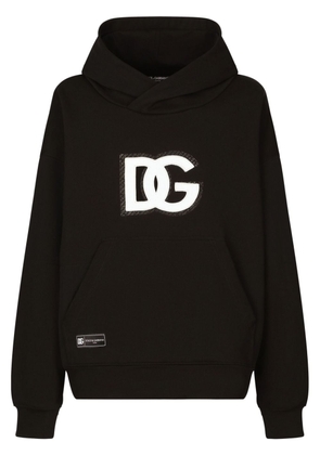 Dolce & Gabbana logo-appliqué jersey hoodie - Black
