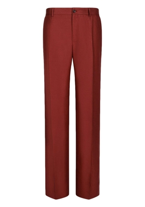 Dolce & Gabbana pressed-crease linen tailored trousers