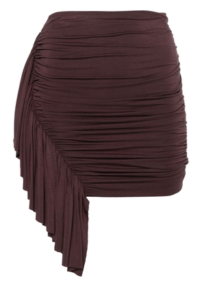 PNK ruffled-detailed jersey skirt - Brown