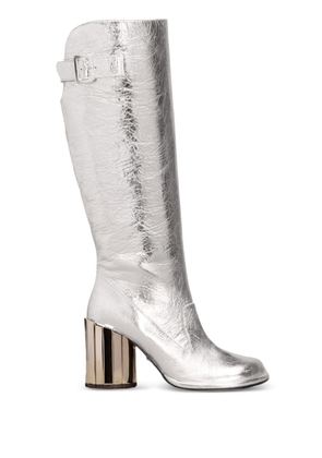 AMI Paris Anatomical-toe buckled boots - Silver