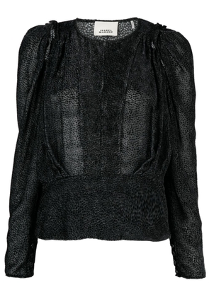 ISABEL MARANT Zarga spotted velvet blouse - Black