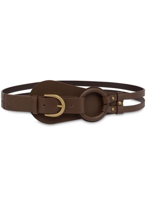 Alberta Ferretti double-strap leather belt - Brown
