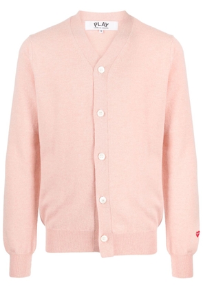 Comme Des Garçons Play heart logo-patch wool cardigan - Pink