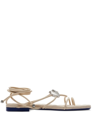 Burberry Ivy Shield leather sandals - Neutrals