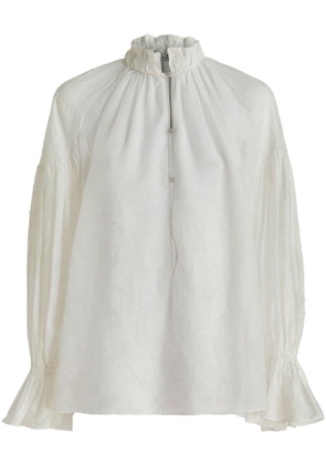 ETRO high-neck long-sleeve blouse - White