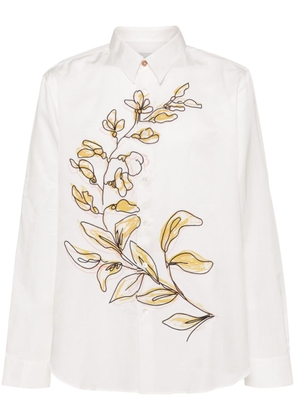 Paul Smith botanical-print cotton shirt - White