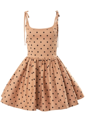 Carolina Herrera polka-dot bow-strap minidress - Brown