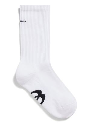 Balenciaga logo-print cotton socks - White