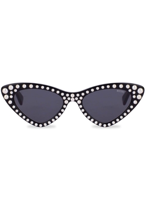 Moschino Eyewear pearl-embellished cat-eye sunglasses - Black