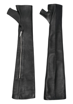 Courrèges fingerless leather gloves - Black